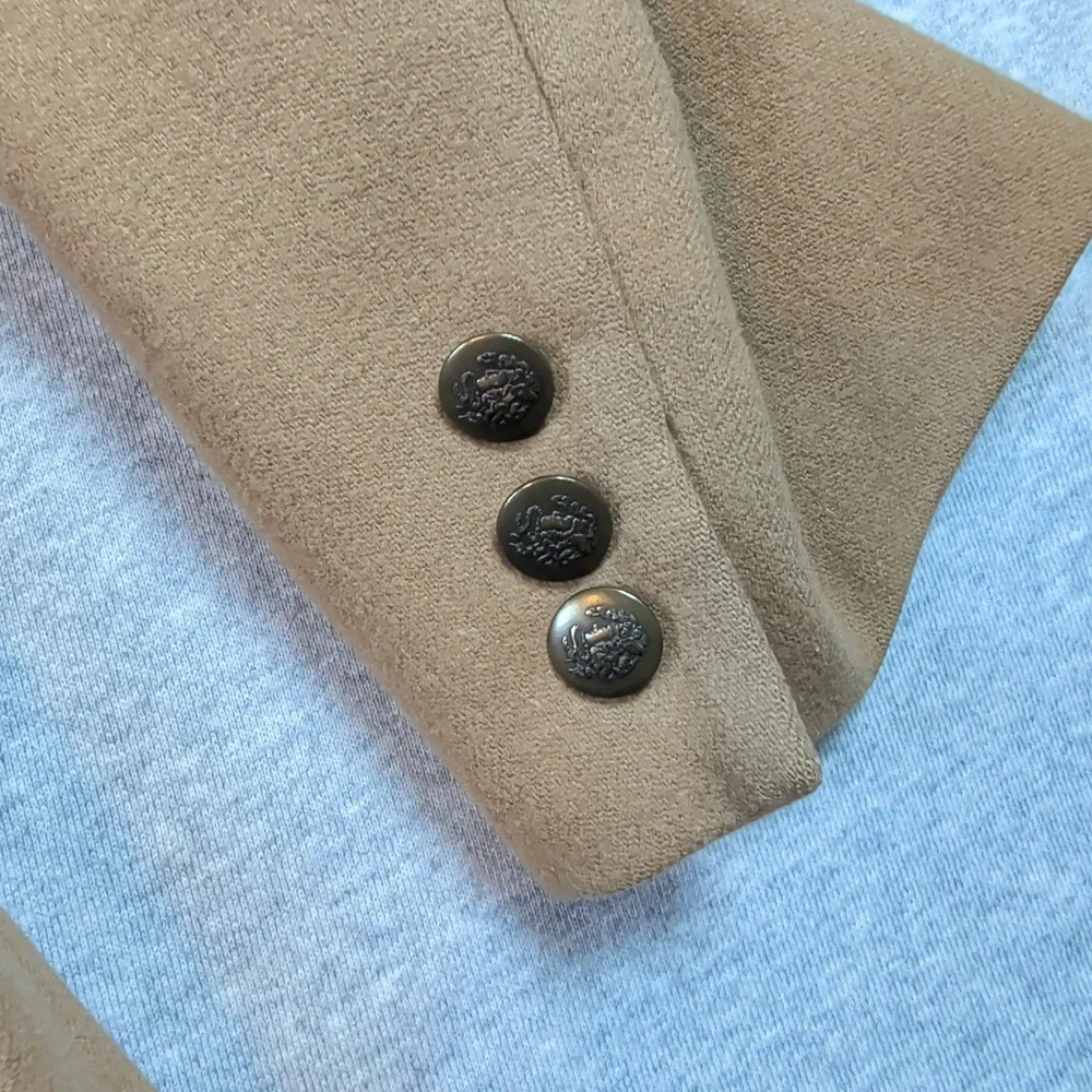 Pendleton Mens 42 Virgin Wool Blazer Camel Tan Crest Button Sport Coat USA Made
